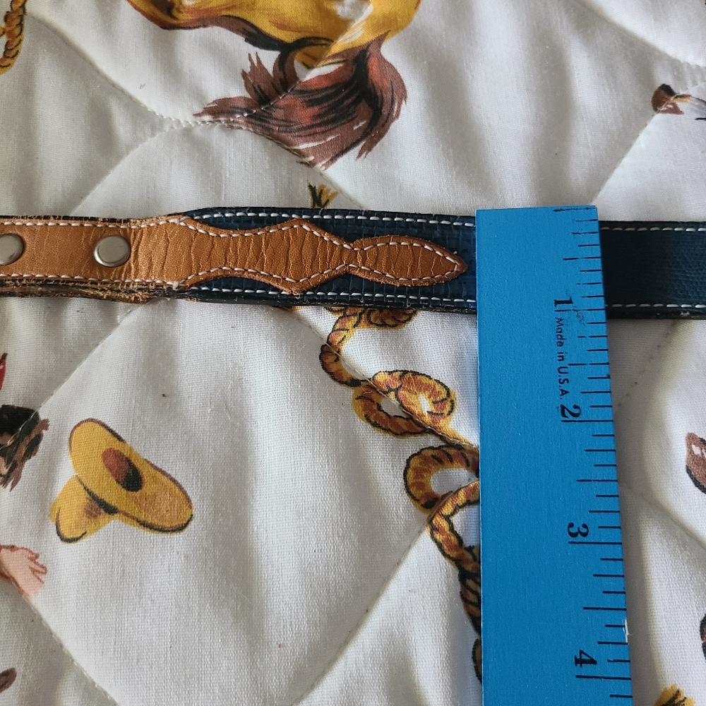 Womens 80s Leather Western Belt - Picture 2 of 5